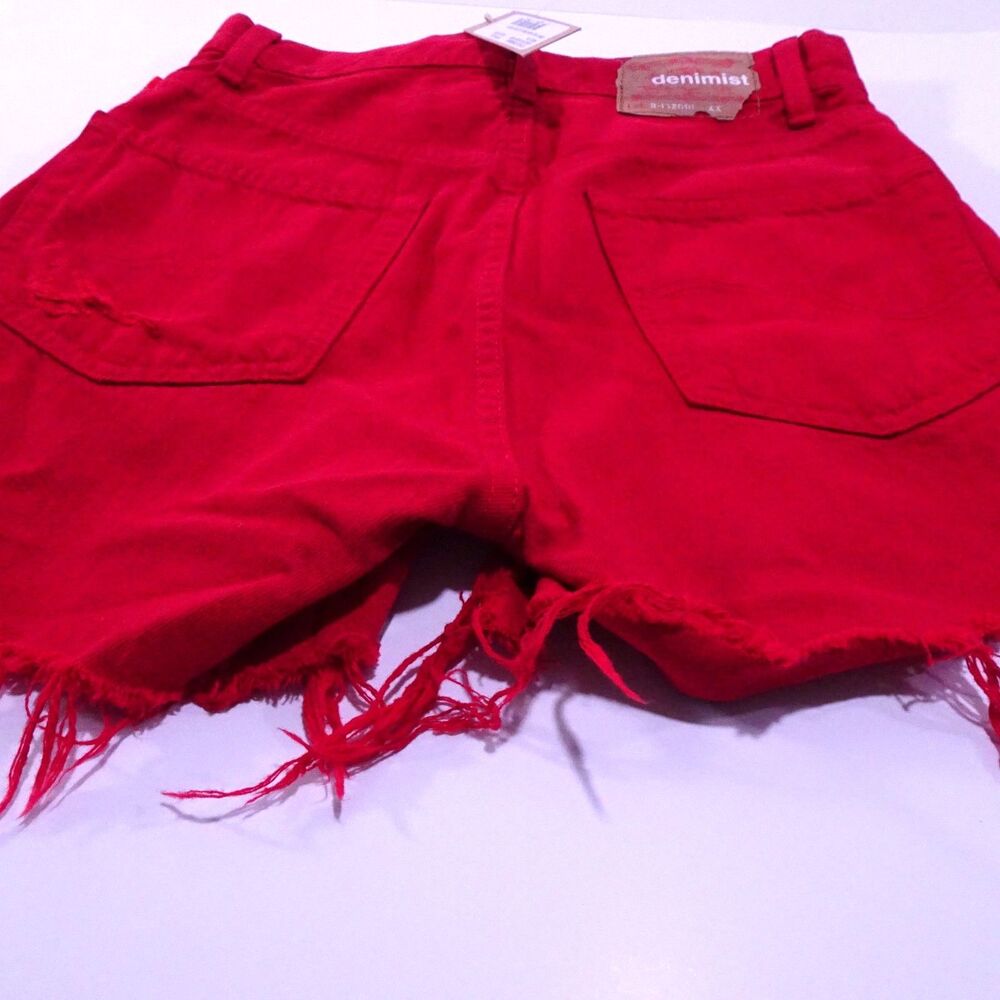 Denimist Women's NIC High Rise Cut OFF Shorts RED Sz 26 NWT 148 - Picture 4 of 5